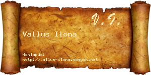 Vallus Ilona névjegykártya